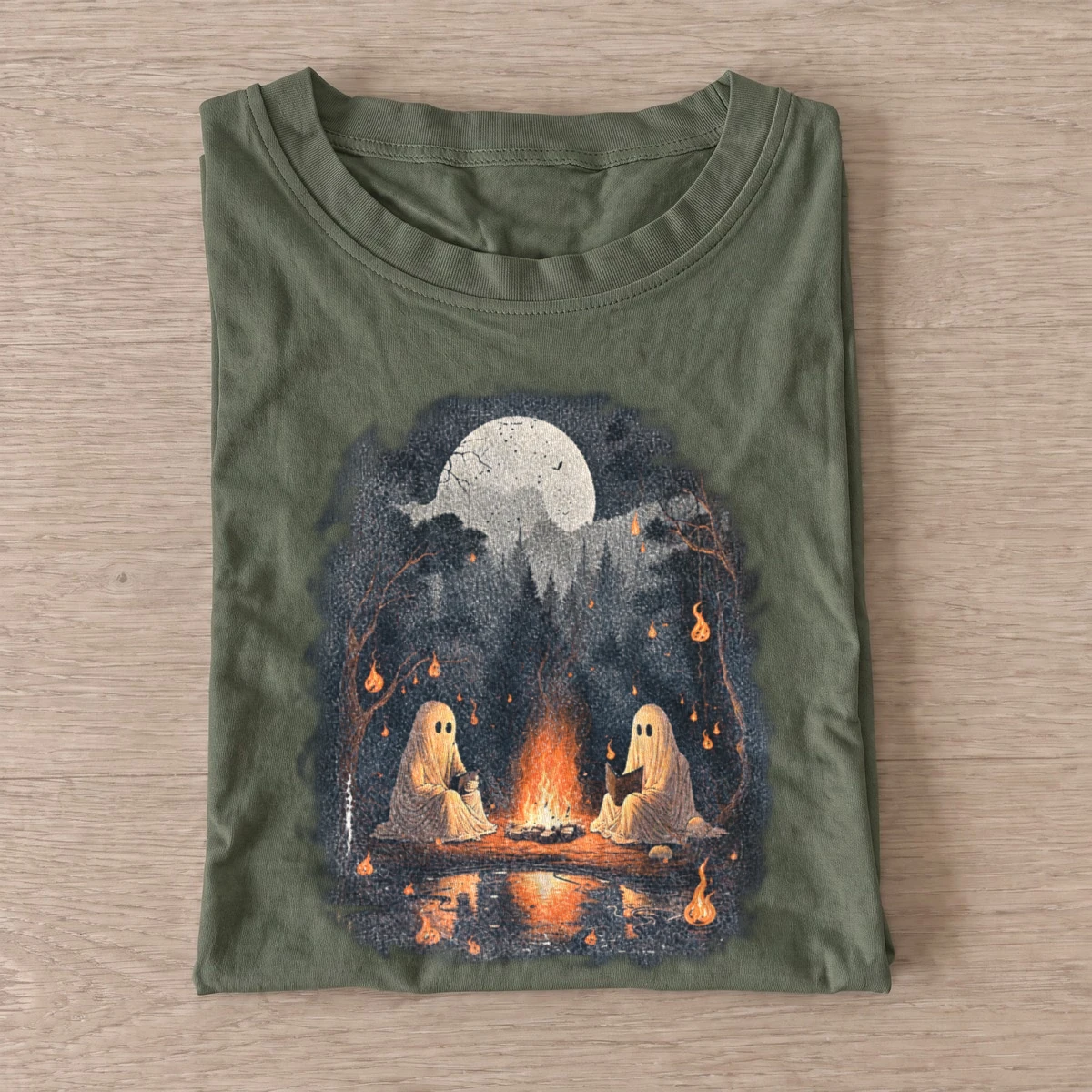 Ghost campfire t shirt olive20ghost campfire.webp