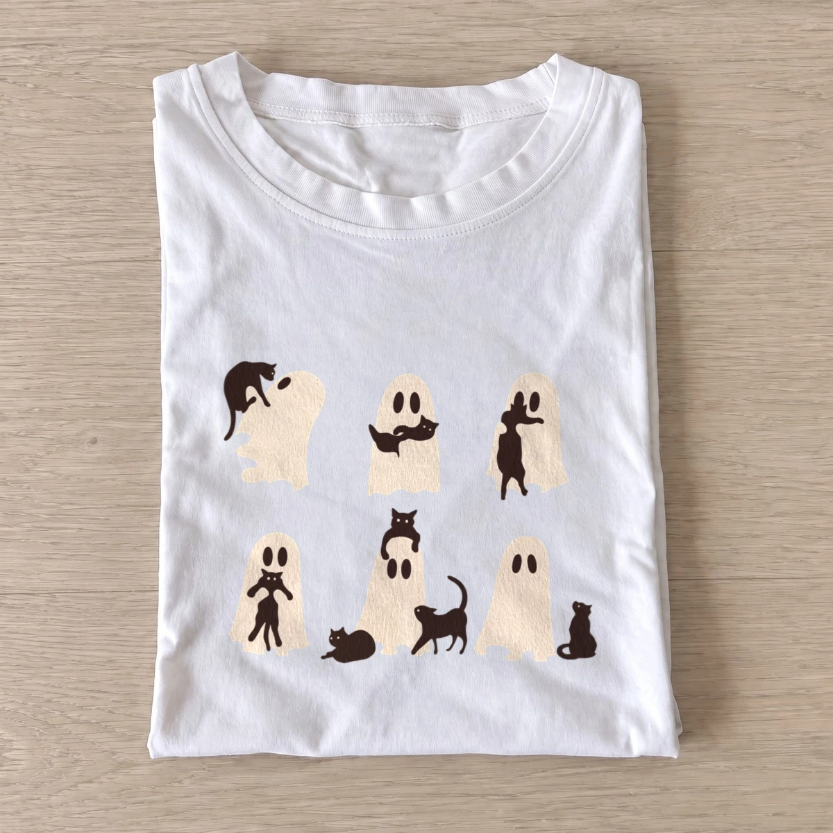 Ghost cat companions t shirt white20ghost cat companions.webp