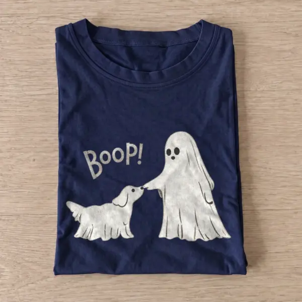 Ghost dog boop halloween t shirt navy20ghost dog boop.webp