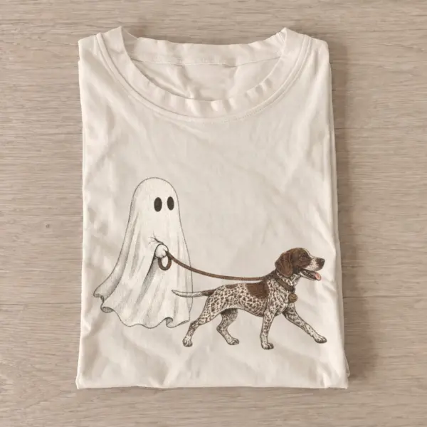 Ghost walking dog t shirt sand20ghost walking poodle.webp