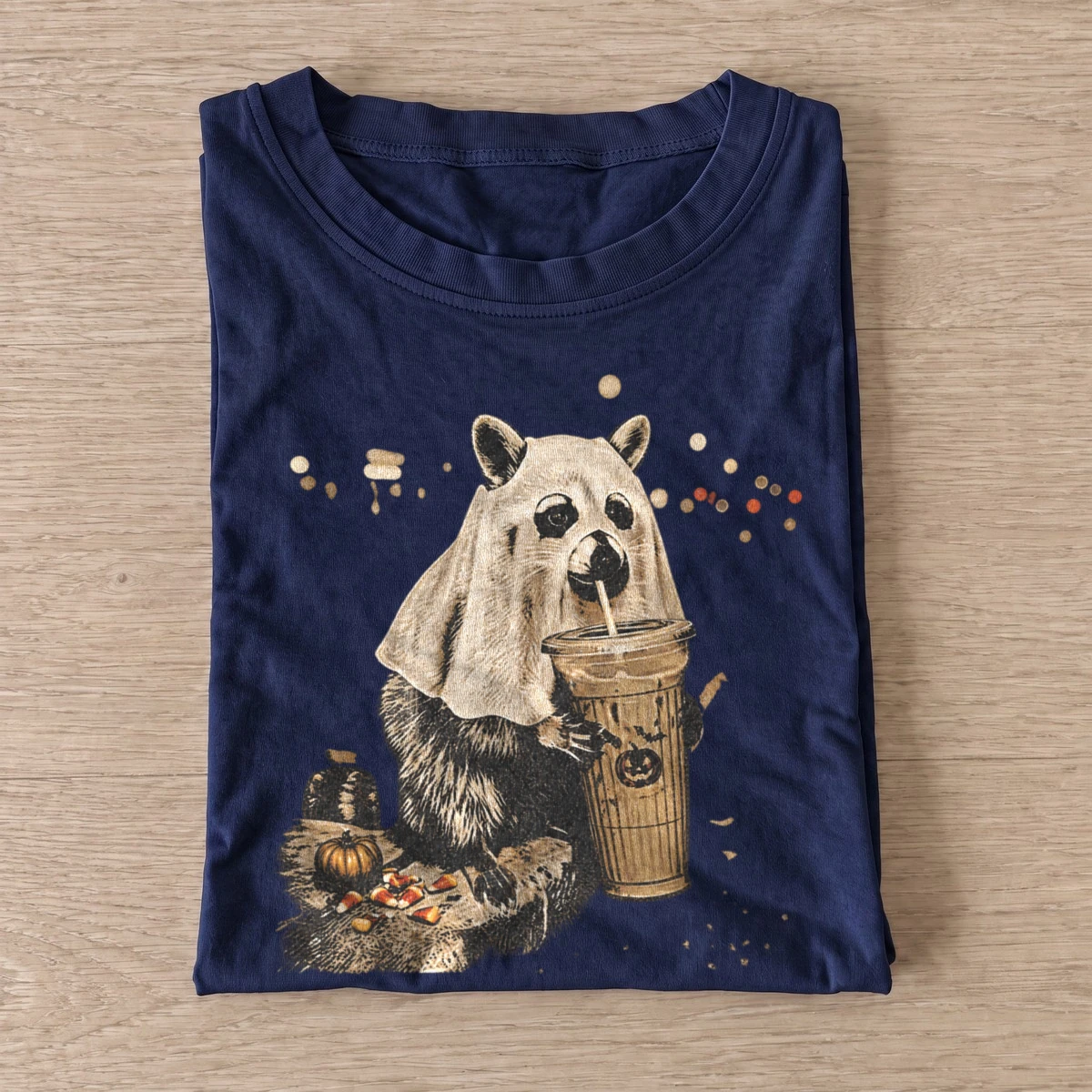Ghostly coffee raccoon t shirt navy20ghostly coffee raccoon.webp