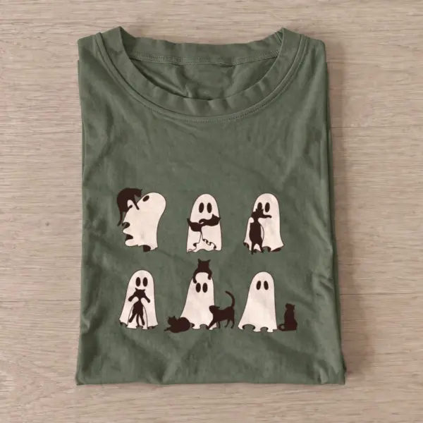 Ghosts and cats t shirt olive20ghosts and cats.webp