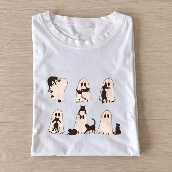Ghosts and cats t shirt white20ghosts and cats.webp