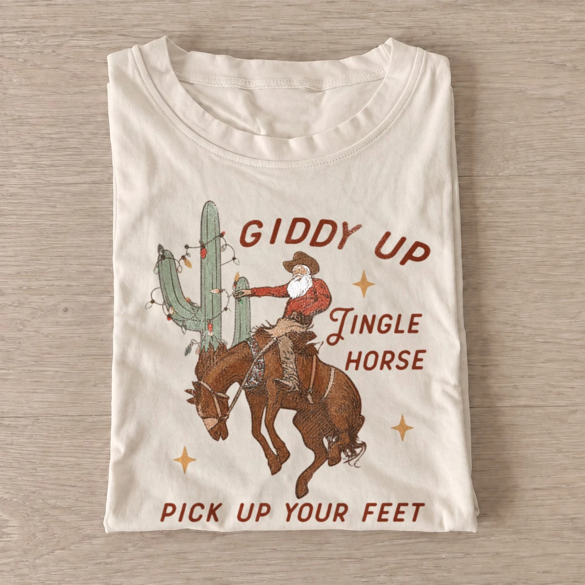 Giddy up jingle horse cowboy t shirt sand20jingle horse cowboy.webp