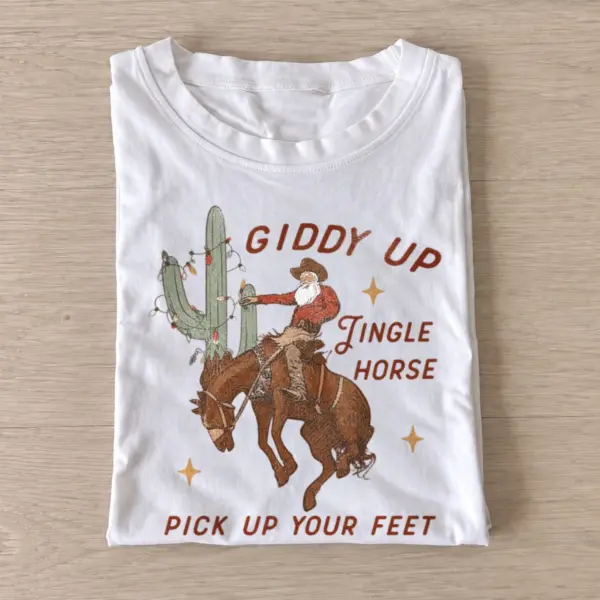 Giddy up jingle horse cowboy t shirt white20jingle horse cowboy.webp