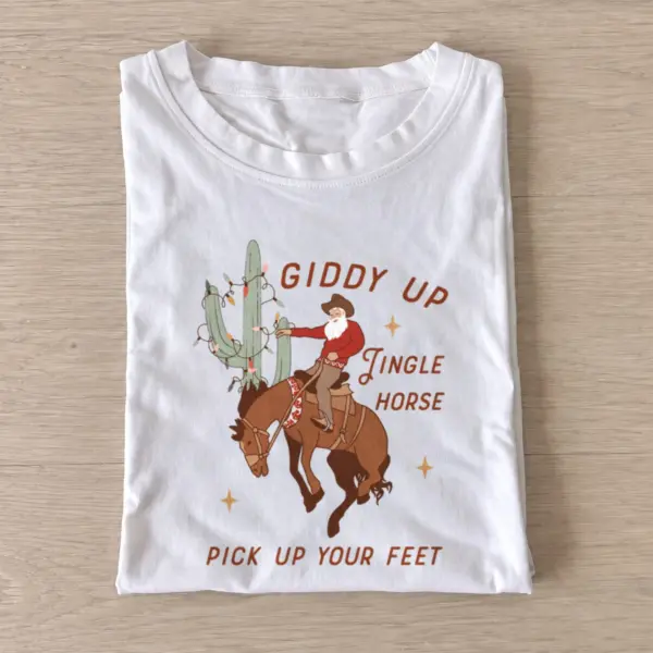 Giddy up jingle horse t shirt white20giddy up jingle horse.webp