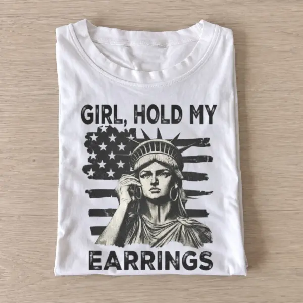 Girl hold my earrings statue of liberty t shirt white20liberty hold earrings.webp