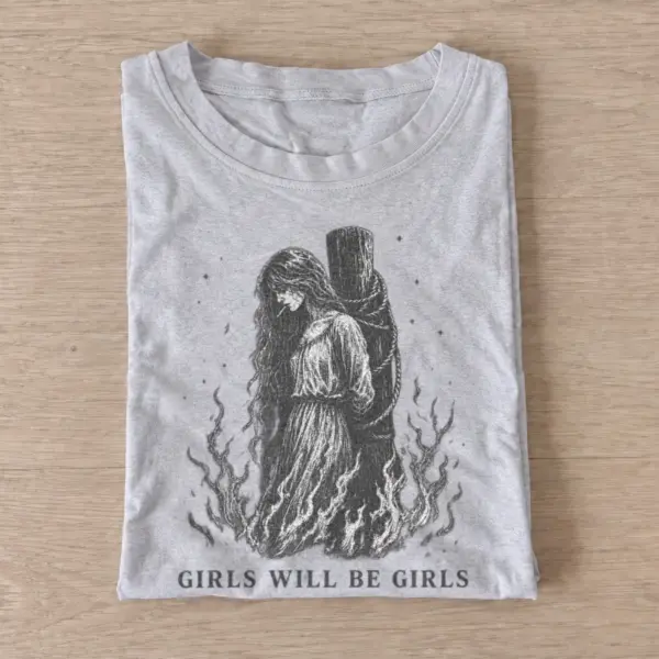 Girls will be girls burning witch t shirt gray20burning witch.webp
