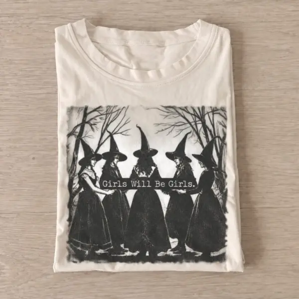 Girls will be girls forest witch circle t shirt sand20forest witch circle.webp