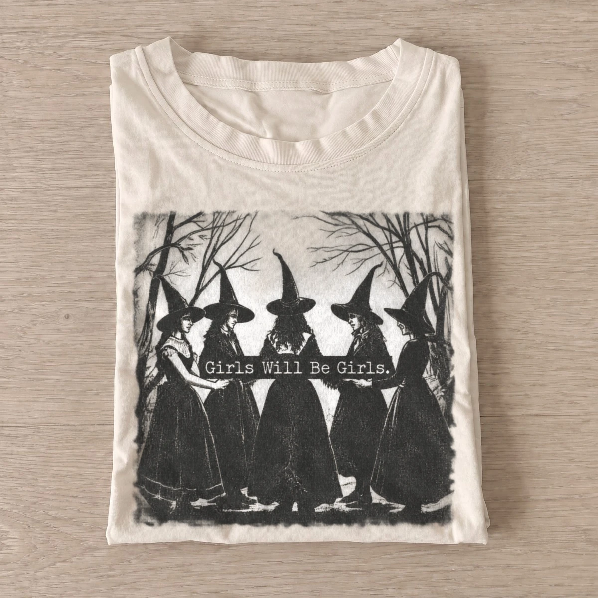 Girls will be girls forest witch circle t shirt sand20forest witch circle.webp