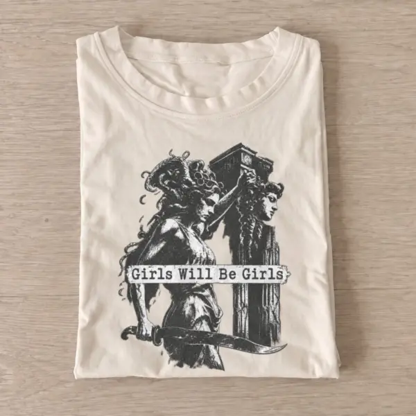 Girls will be girls medusa t shirt sand20fierce medieval women.webp