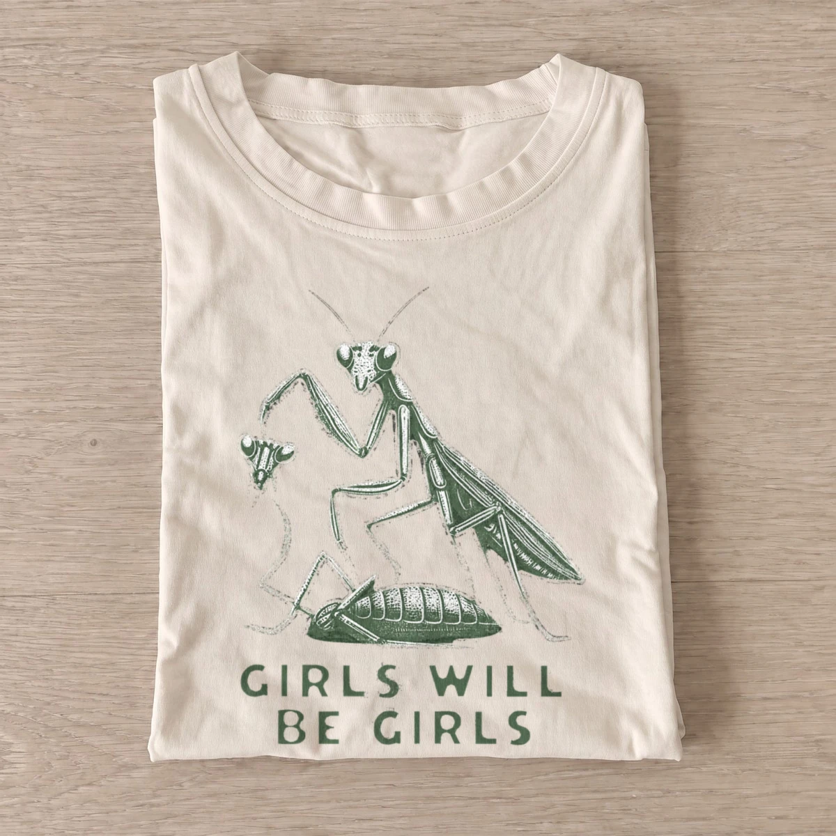 Girls will be girls praying mantis t shirt sand20mantis girl power.webp