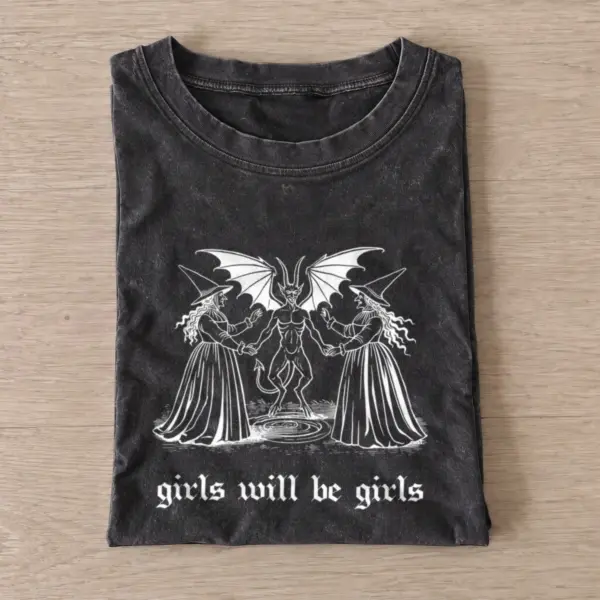 Girls will be girls ritual vintage t shirt washed20black20girls will be girls ritual.webp