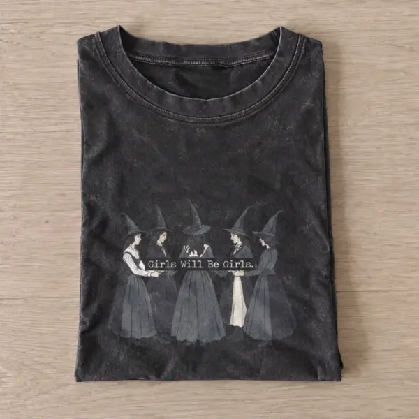 Girls will be girls vintage t shirt washed20black20girls will be girls.webp