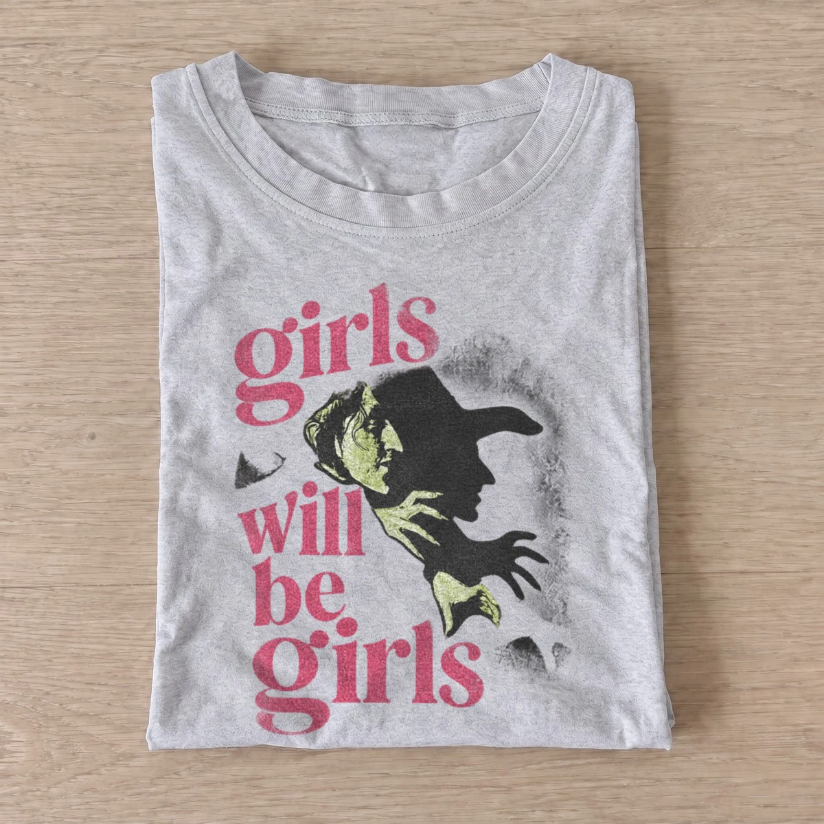 Girls will be girls witch t shirt gray20witch girl power.webp