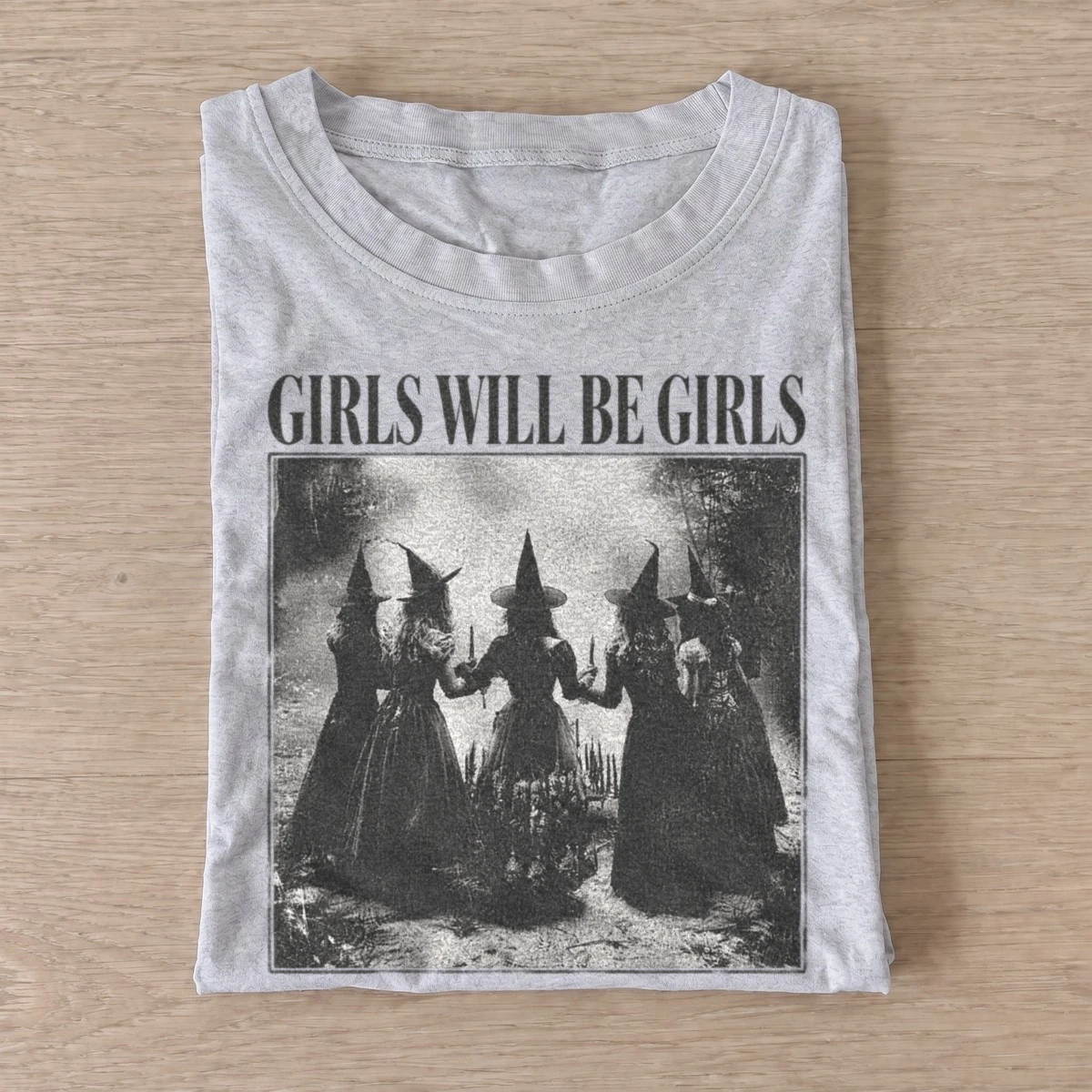 Girls will be girls witches night out t shirt gray20witches night out.webp