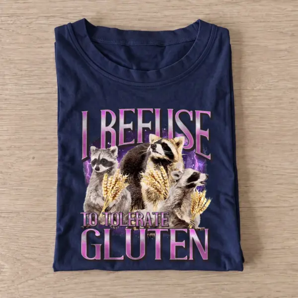 Gluten raccoon collage t shirt navy20gluten raccoon collage.webp