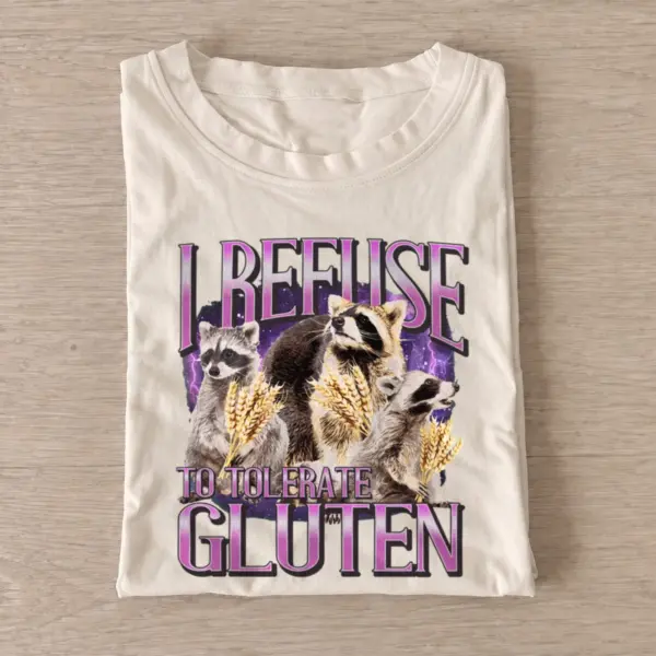 Gluten raccoon collage t shirt sand20gluten raccoon collage.webp