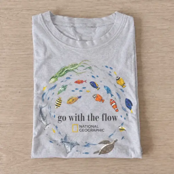 Go with the flow fish t shirt gray20go with fish flow.webp