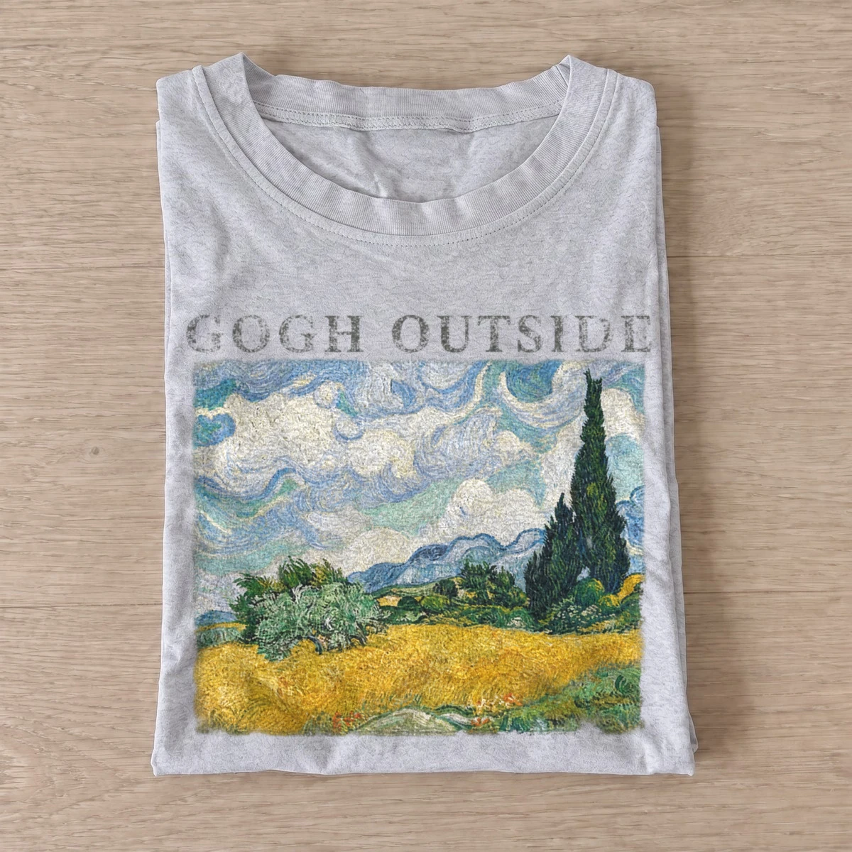 Gogh outside cypress field t shirt gray20cypress field outdoors.webp