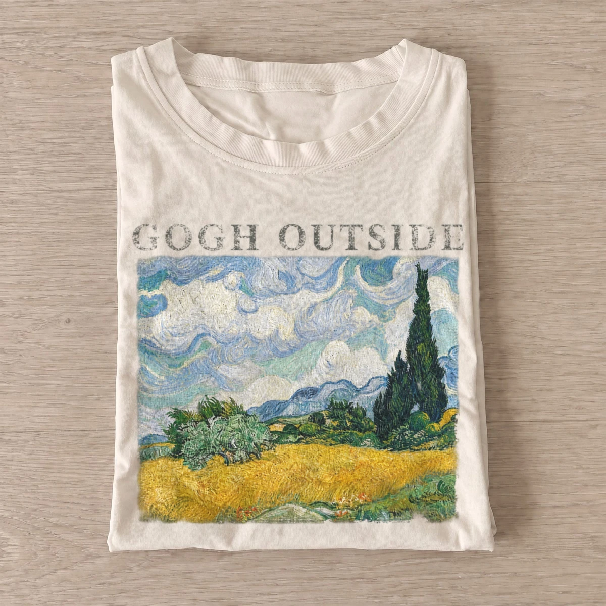 Gogh outside cypress field t shirt sand20cypress field outdoors.webp