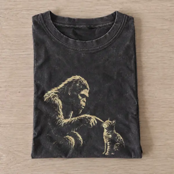 Gorilla cat boop vintage t shirt washed20black20gorilla cat boop.webp