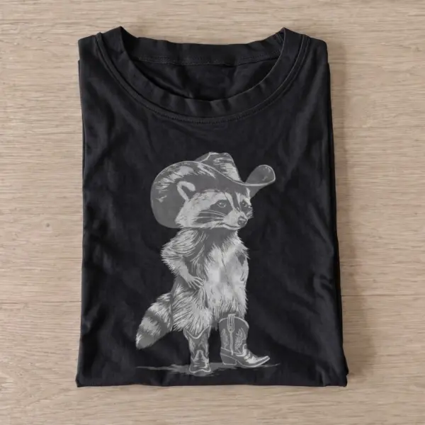 Gray cowboy raccoon t shirt black20gray cowboy raccoon.webp
