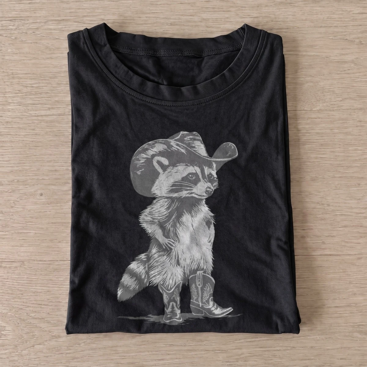 Gray cowboy raccoon t shirt black20gray cowboy raccoon.webp