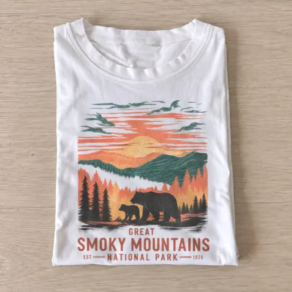 Great smoky mountains bears t shirt white20smoky mountain bears.webp
