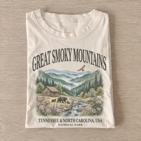 Great smoky mountains national park cabin t shirt sand20smoky mountain cabin.webp