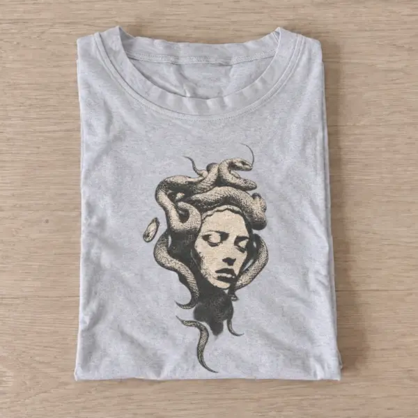 Greek mythology medusa portrait t shirt gray20medusa portrait.webp