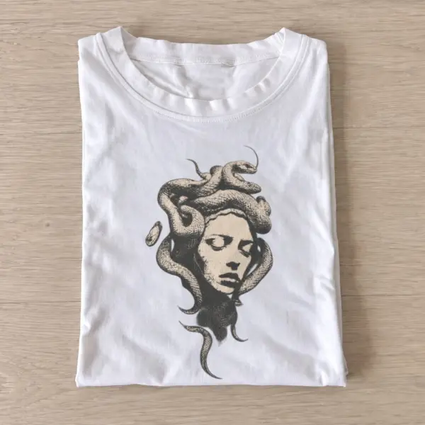 Greek mythology medusa portrait t shirt white20medusa portrait.webp