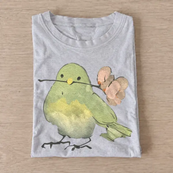 Green blossom bird t shirt gray20green blossom bird.webp