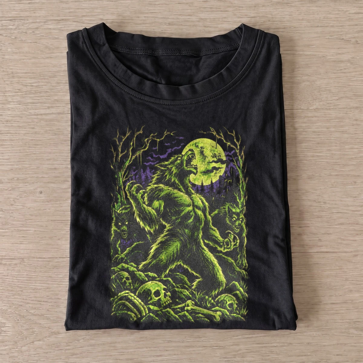 Green holiday creature graphic t shirt black20green holiday creature.webp