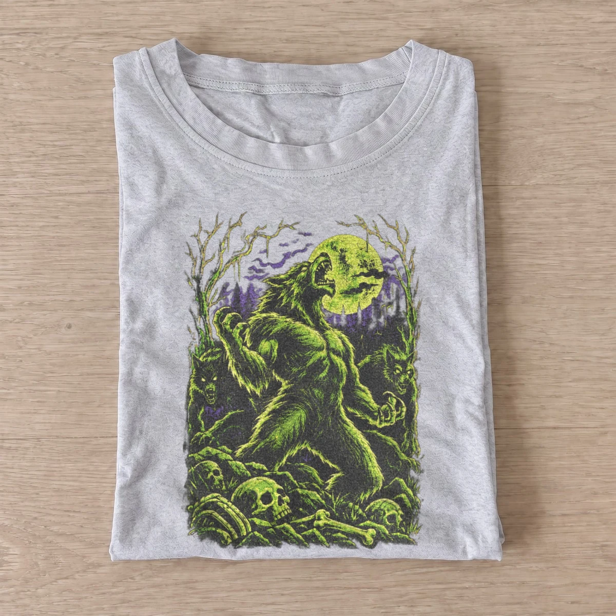 Green holiday creature graphic t shirt gray20green holiday creature.webp