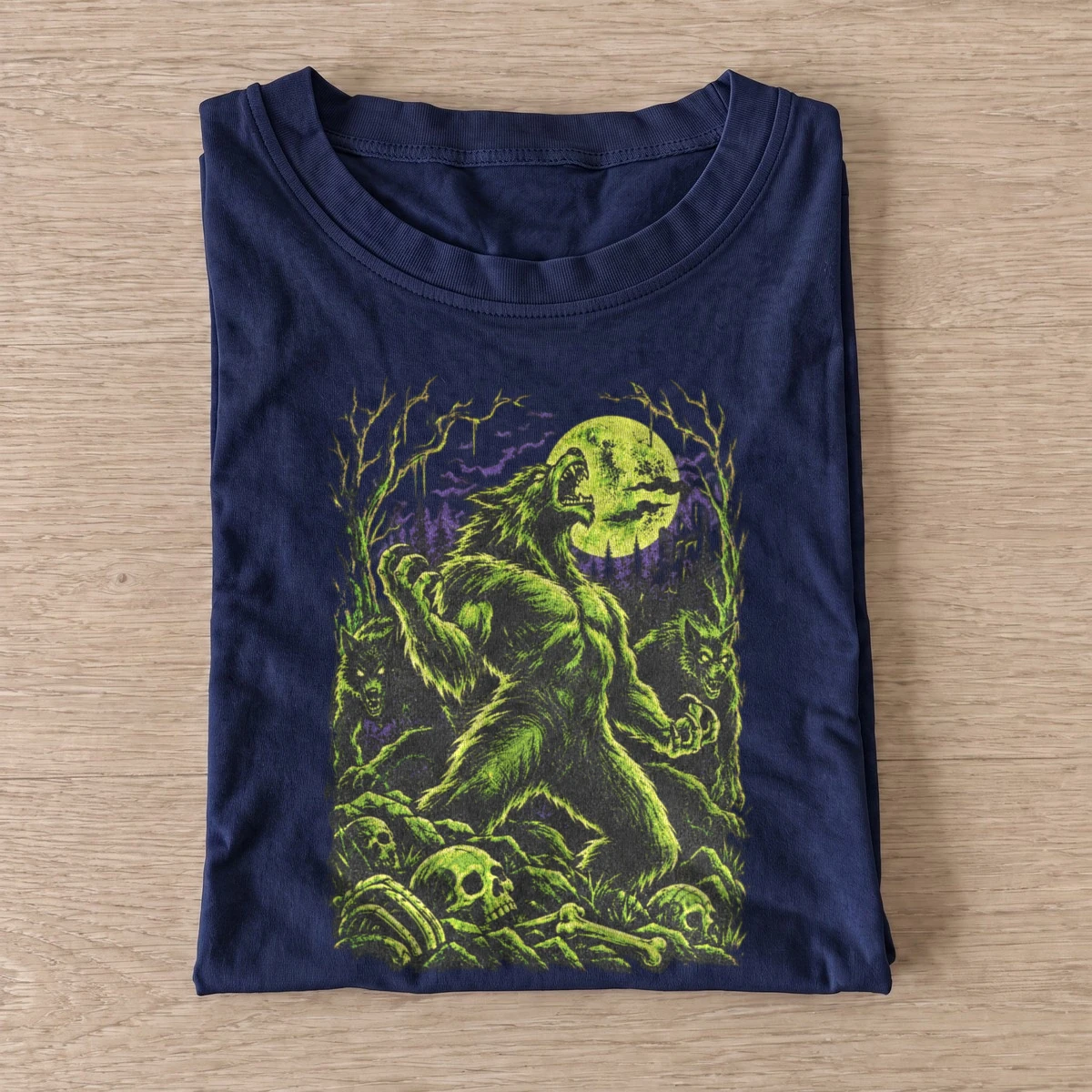 Green holiday creature graphic t shirt navy20green holiday creature.webp