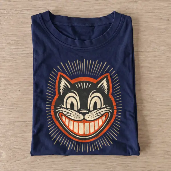 Grinning black cat t shirt navy20grinning black cat.webp