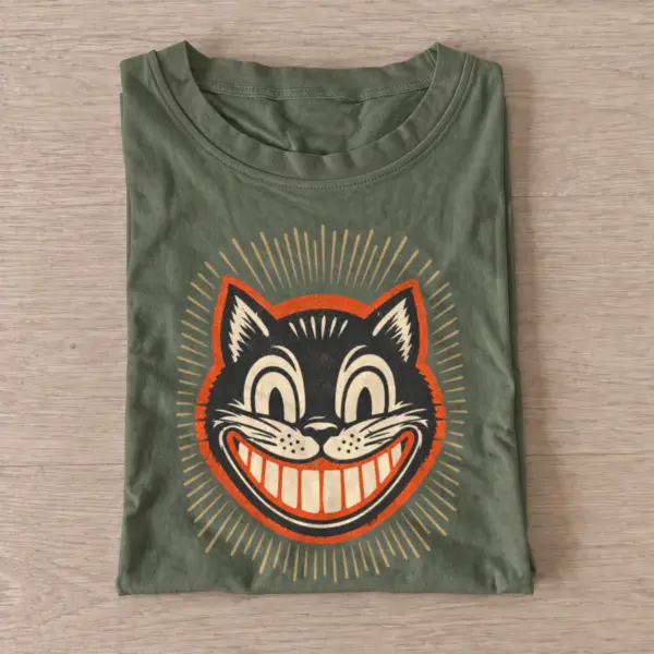 Grinning black cat t shirt olive20grinning black cat.webp