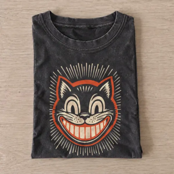 Grinning cat vintage t shirt washed20black20grinning cat.webp
