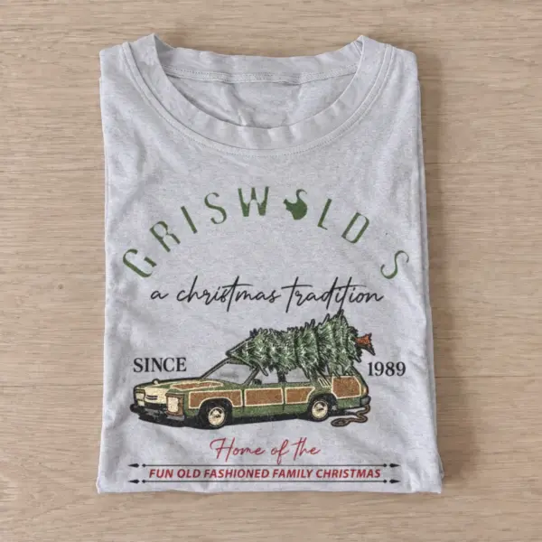 Griswold christmas tree road trip t shirt gray20christmas tree road trip.webp