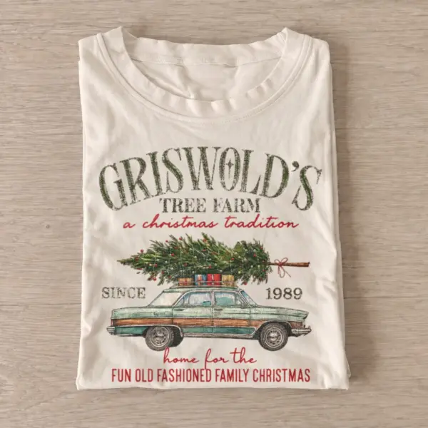 Griswolds tree farm christmas wagon t shirt sand20christmas tree wagon.webp