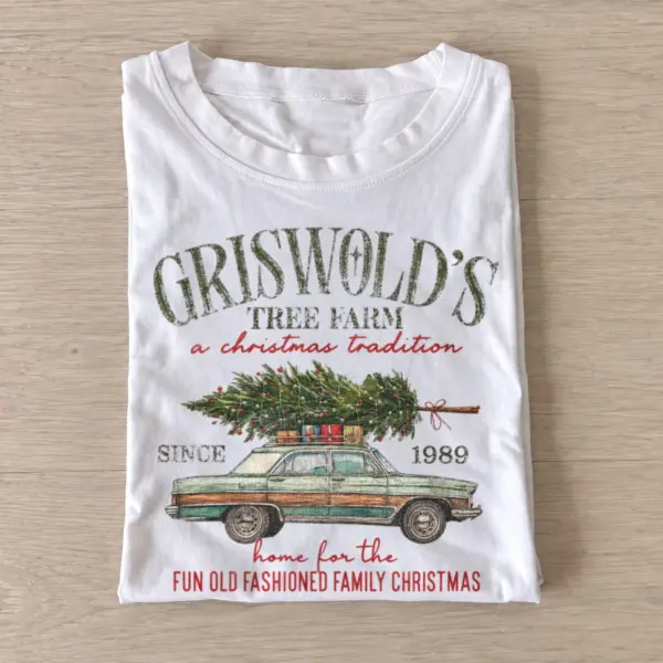 Griswolds tree farm christmas wagon t shirt white20christmas tree wagon.webp