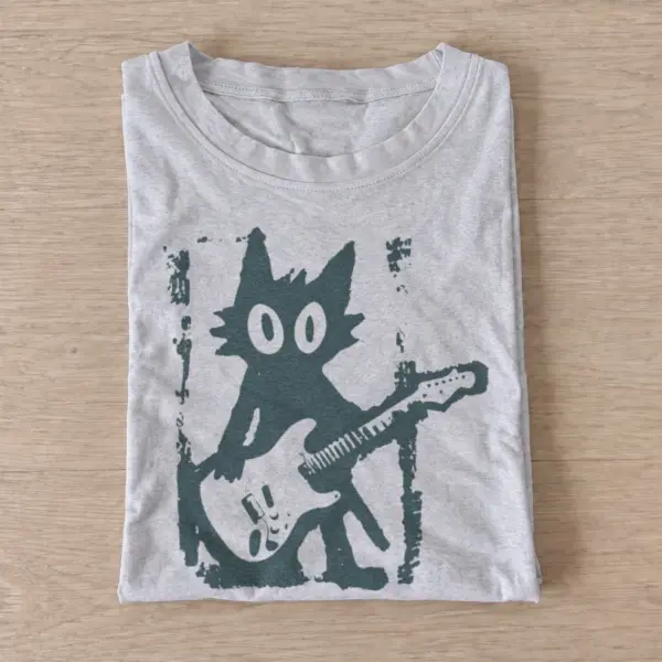 Guitar black cat t shirt gray20guitar black cat.webp