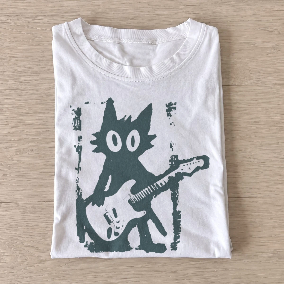 Guitar black cat t shirt white20guitar black cat.webp