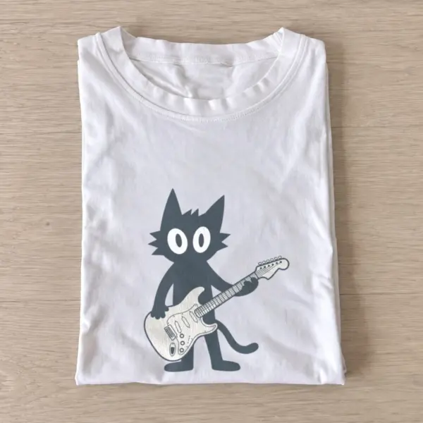 Guitar cat t shirt white20guitar cat.webp