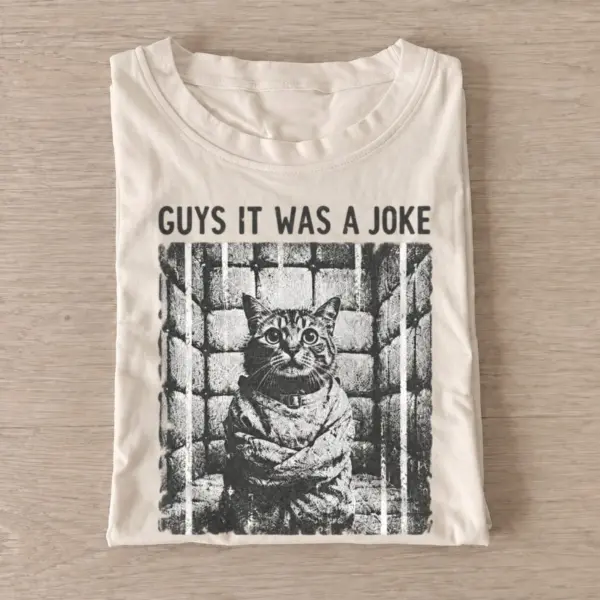 Guys it was a joke jailed cat t shirt sand20jailed joker cat.webp