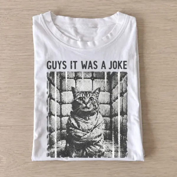 Guys it was a joke jailed cat t shirt white20jailed joker cat.webp