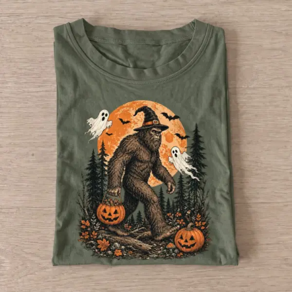 Halloween bigfoot witch hat t shirt olive20halloween bigfoot.webp