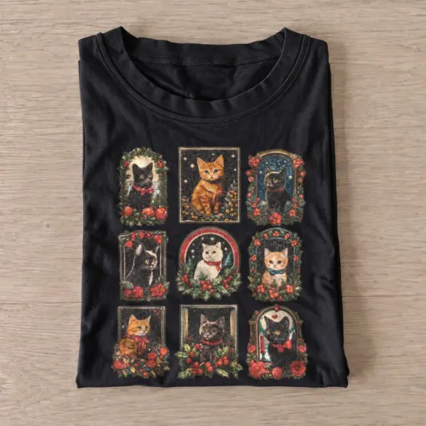 Halloween cat stamps t shirt black20halloween cat stamps.webp