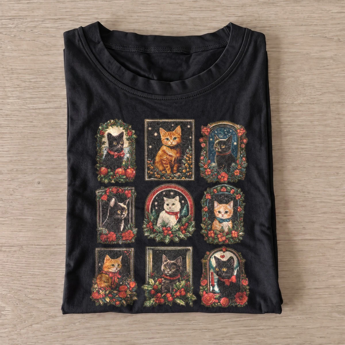 Halloween cat stamps t shirt black20halloween cat stamps.webp